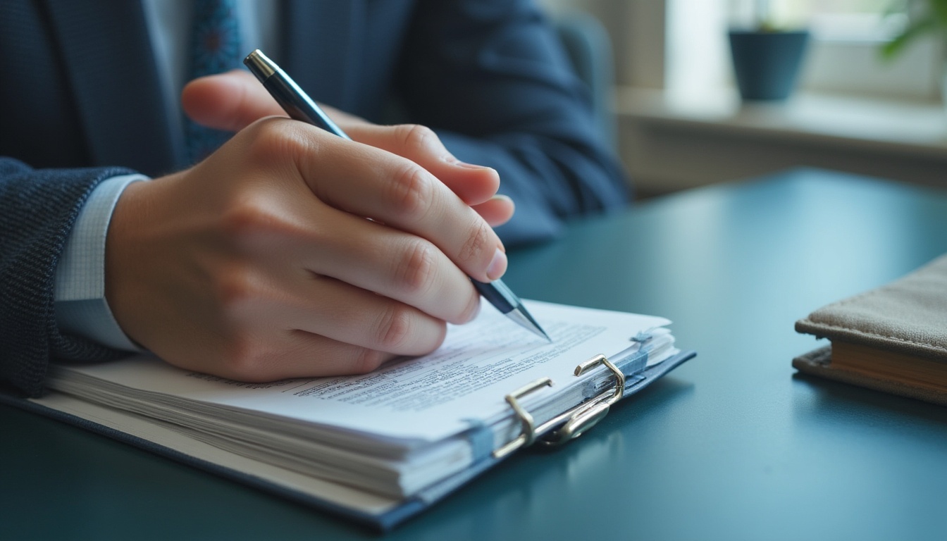 O mână tastând pe un calculator, simbolizând depunerea de declarații TVA în 2026, cu documente fiscale și grafice în fundal.